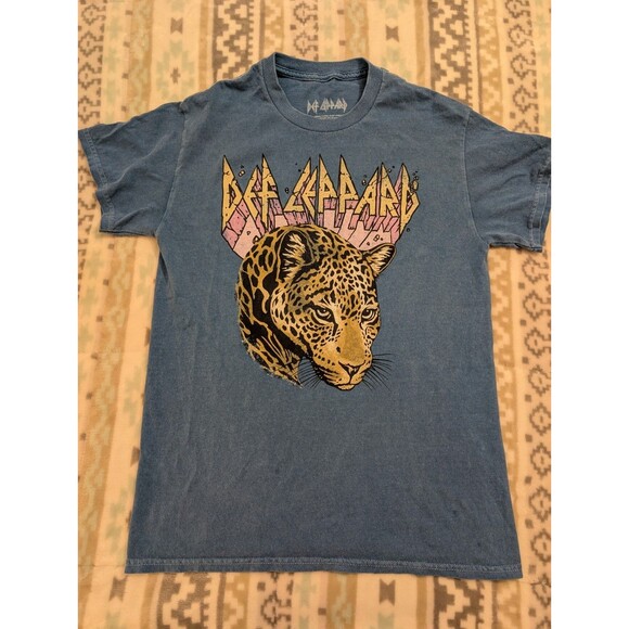 Adult Def Leppard Blue Short Sleeve Tee Shirt Size XS - Picture 1 of 10